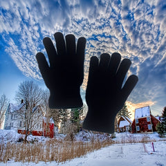Plush Lined Coldproof Gloves Knitted Warm Winter Gloves
