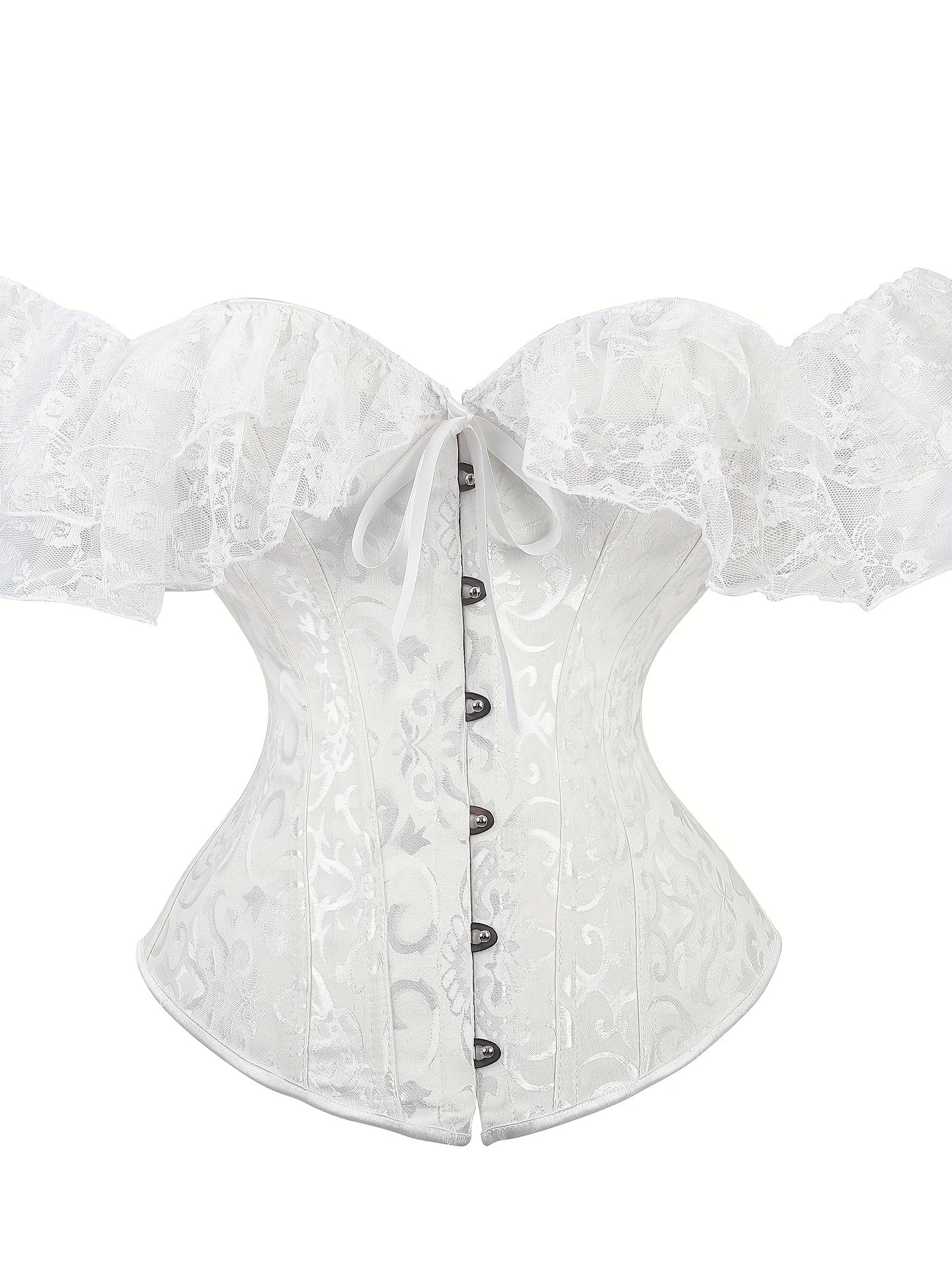 Lace Stitching Corset Bustier Tummy Control Jacquard Body Shaper