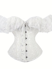 Lace Stitching Corset Bustier Tummy Control Jacquard Body Shaper