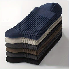 10 Pairs Men's Solid Crew Socks Breathable Comfy Casual Unisex Socks