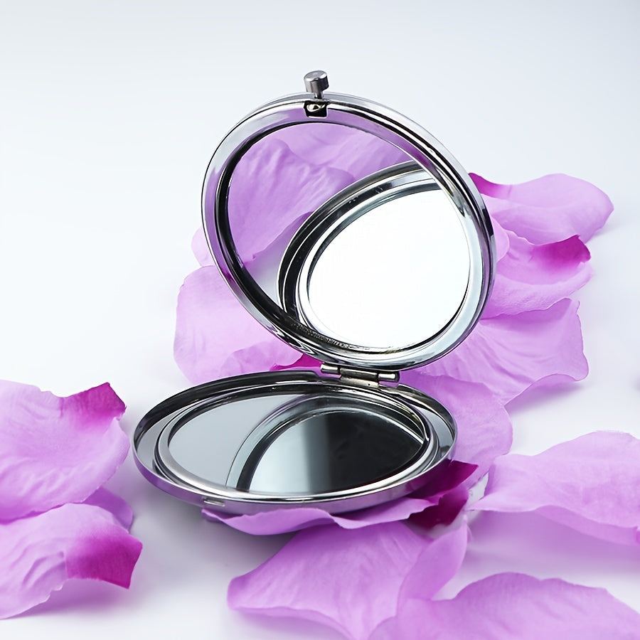 Mini Crystal Makeup Mirror Double Side Folding Makeup Vanity Hand Mirror