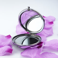 Mini Crystal Makeup Mirror Double Side Folding Makeup Vanity Hand Mirror