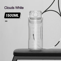 1.5L 2L Large Handle Water Bottle Portable Leakproof Clear Cup with Scale