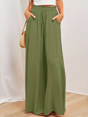 Boho Drawstring Wide Leg Pants for Women