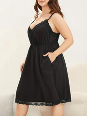 Contrast Lace V Neck Nightdress