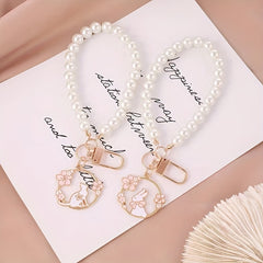 Jade Rabbit Cat Keychain Bag Pendant