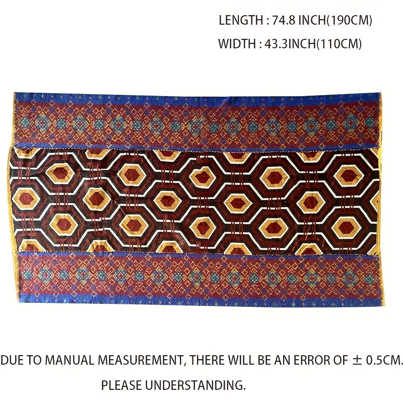Thick Warm Shawl National Geometric Pattern Blanket Outdoor Cape