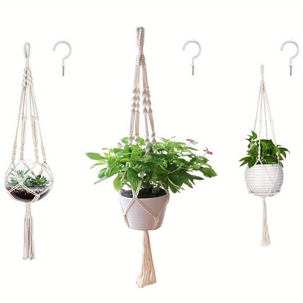 1pc 3pcs Macrame Plant Hanger Set Large Ivory