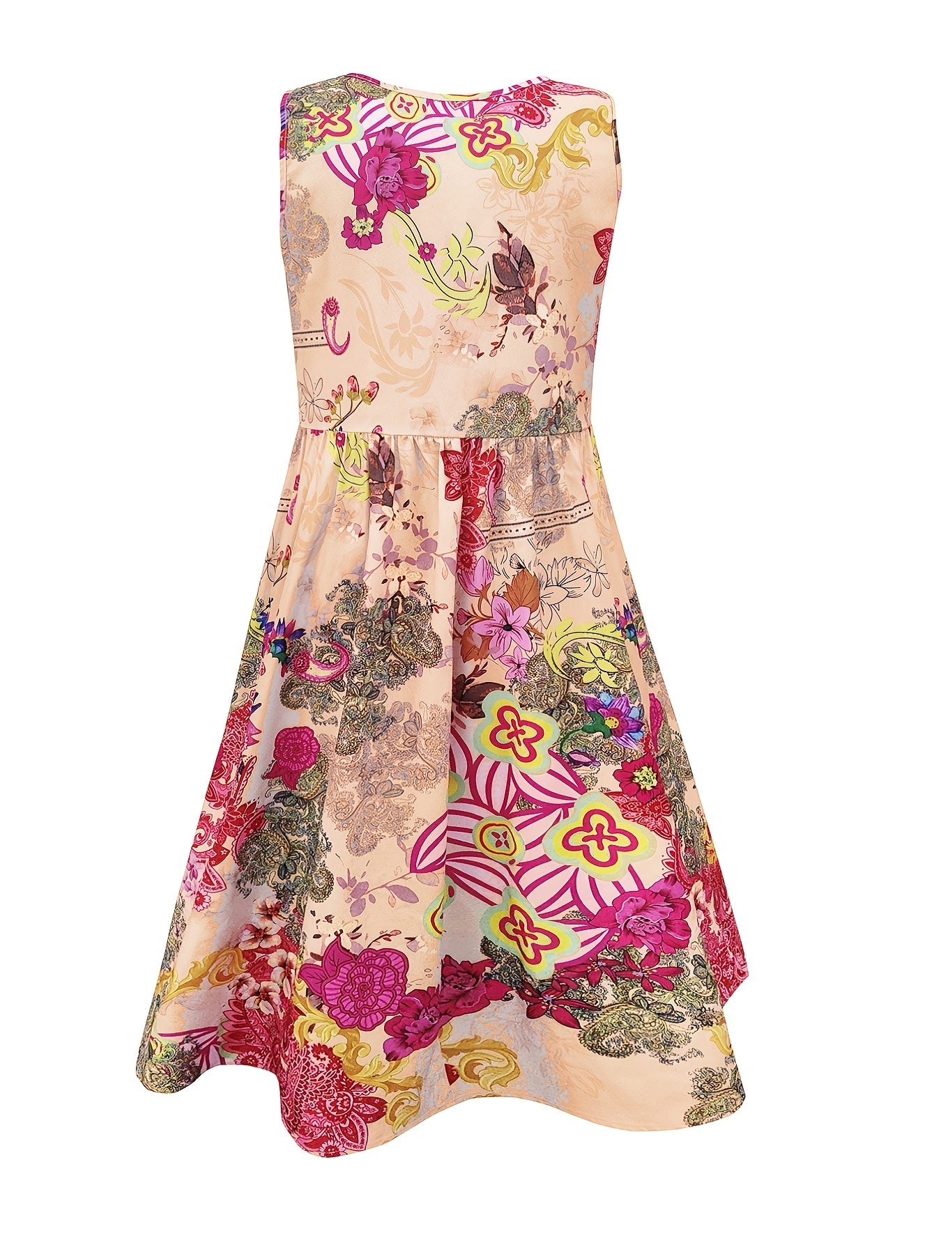Boho Paisley Floral Print Maxi Dress