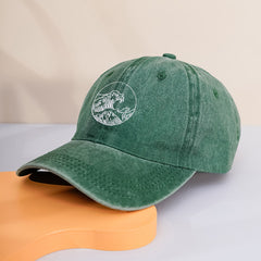Vintage Ocean Wave Print Embroidered Baseball Cap