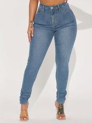 Slim Fit Skinny Jeans High Stretch Casual Denim Pants