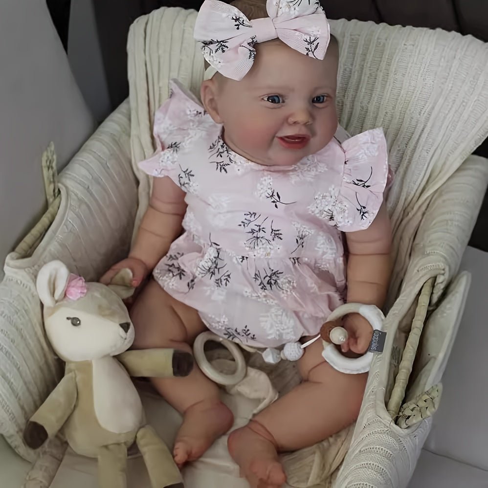 Huge Baby Reborn Baby Doll Kodi Bear Girl Doll Lifelike 3D Painted Skin