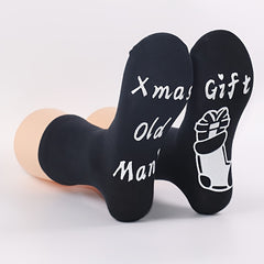 1 Pair Christmas Cotton Socks Gift Letters Print Anti Slip Novelty Socks