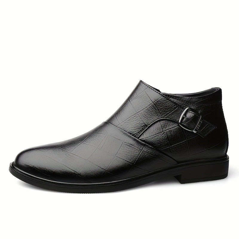 Men's Plaid Monk Strap Ankle Boots Wear resistant Non Slip Casual Boots