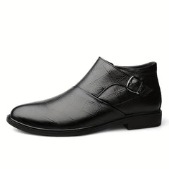 Men's Plaid Monk Strap Ankle Boots Wear resistant Non Slip Casual Boots