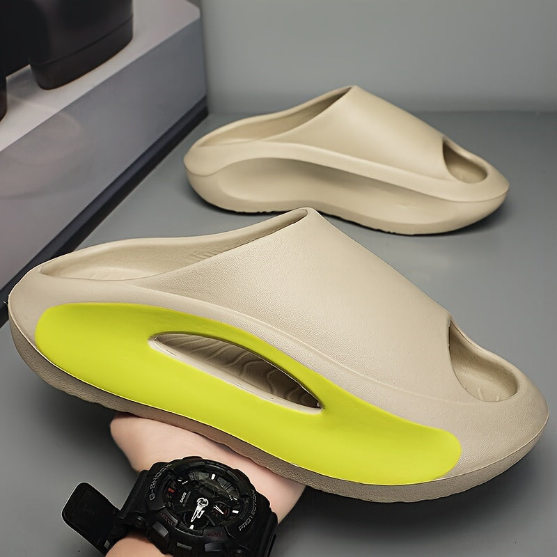 Men's Colour Block Slippers Comfy Non Slip Open Toe Slides