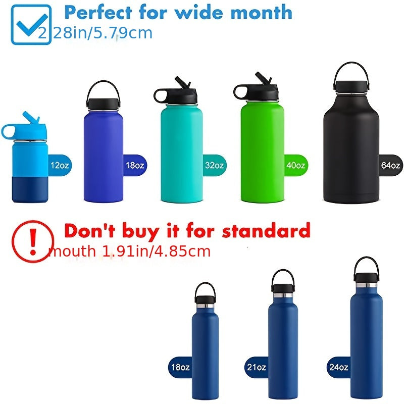 Solid Cup Lid With Handle Fits 12oz-64oz Wide Mouth Bottles