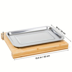 Bamboo Cutting Board With Tray Sliding Out Chopping Board Fruit Cutting Board