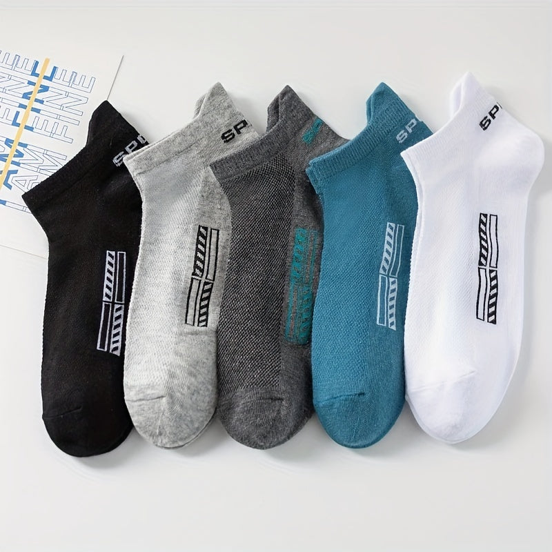 Men's High Ankle Sports Socks Cotton Breathable Mesh Casual Athletic Thin Socks