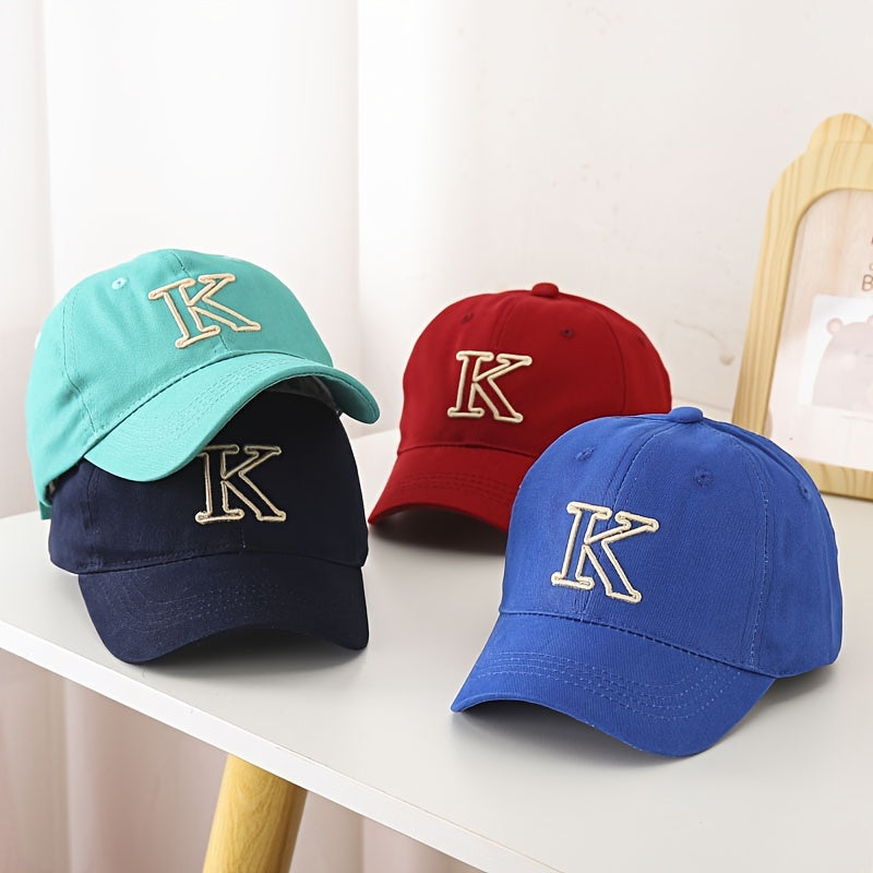Kids Baseball Cap K Embroidery Sun Protection Sunshade Hat