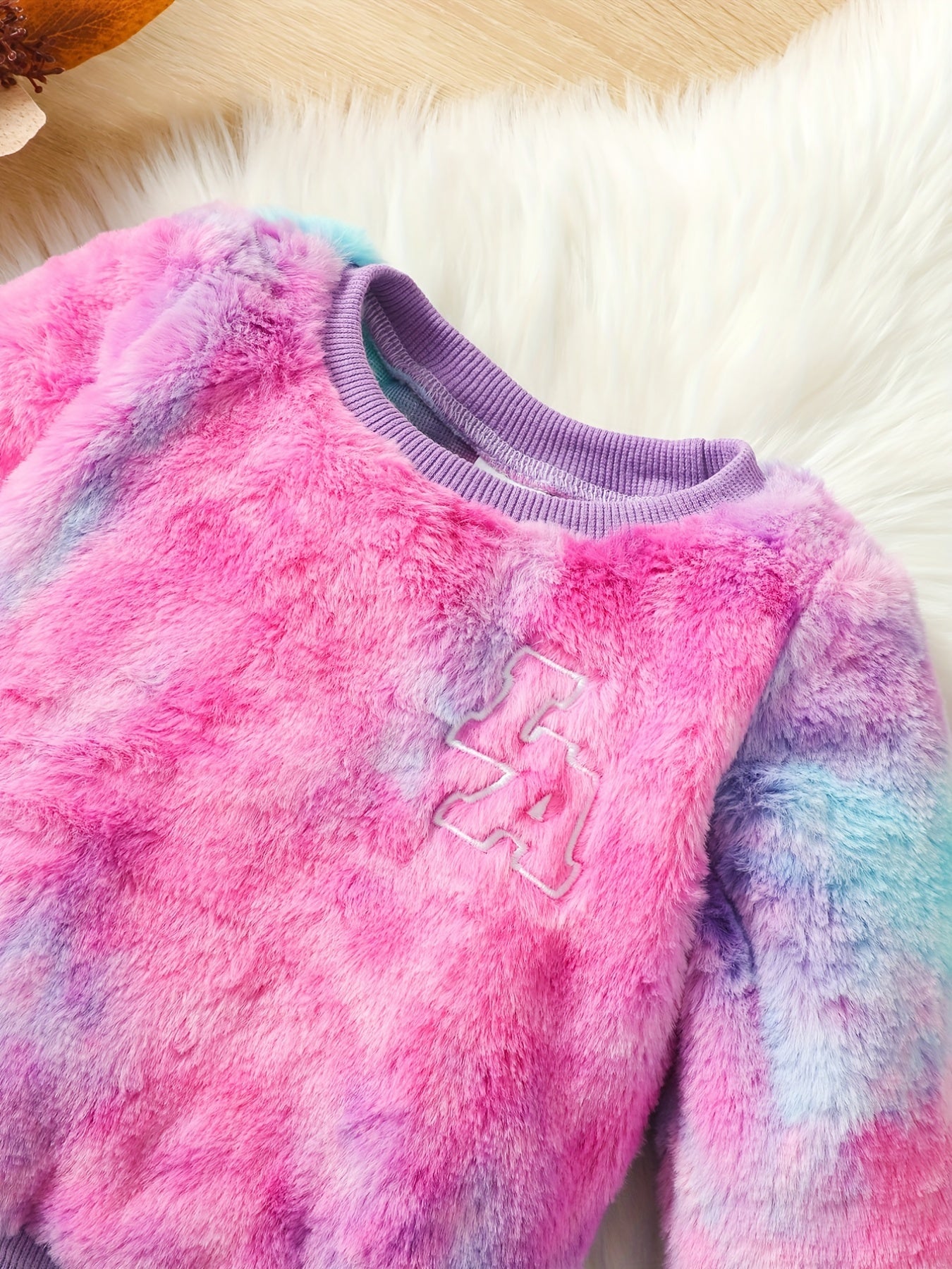 Tie Dye Outfit Letter Embroidery Top & Pants Little Boys 2pcs Set