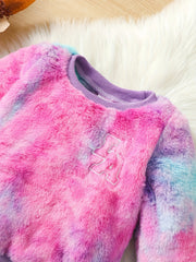 Tie Dye Outfit Letter Embroidery Top & Pants Little Boys 2pcs Set
