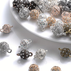 5Pairs Rhinestone Pendants Magnet Connected Clasps for Jewelry Making