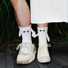 2pair Mid Tube Socks w/ Magnetic Suction for Couple