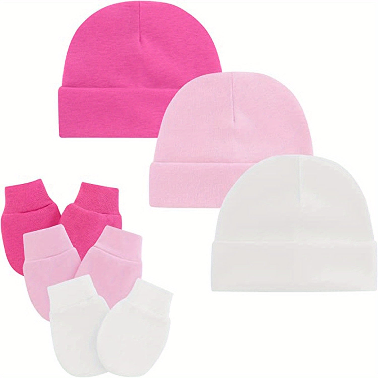 Newborn Beanie Cap & Mittens Set for Boys and Girls