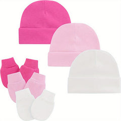 Newborn Beanie Cap & Mittens Set for Boys and Girls