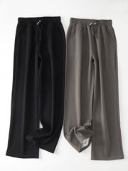 2pcs Straight Leg Sports Jogger Pants Elastic Waist