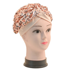 Sequin Decor Turban Cap Stylish Women's Head Wraps