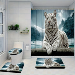 3D Digital Printing Bathroom Shower Curtain Waterproof Multifunctional Curtain