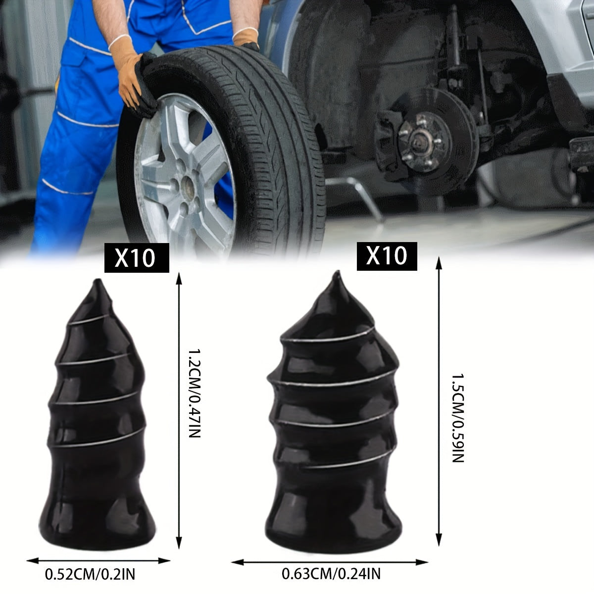 30 Pcs Tire Repair Rubber Nails Fast Repair Kit for Car Motorcycle