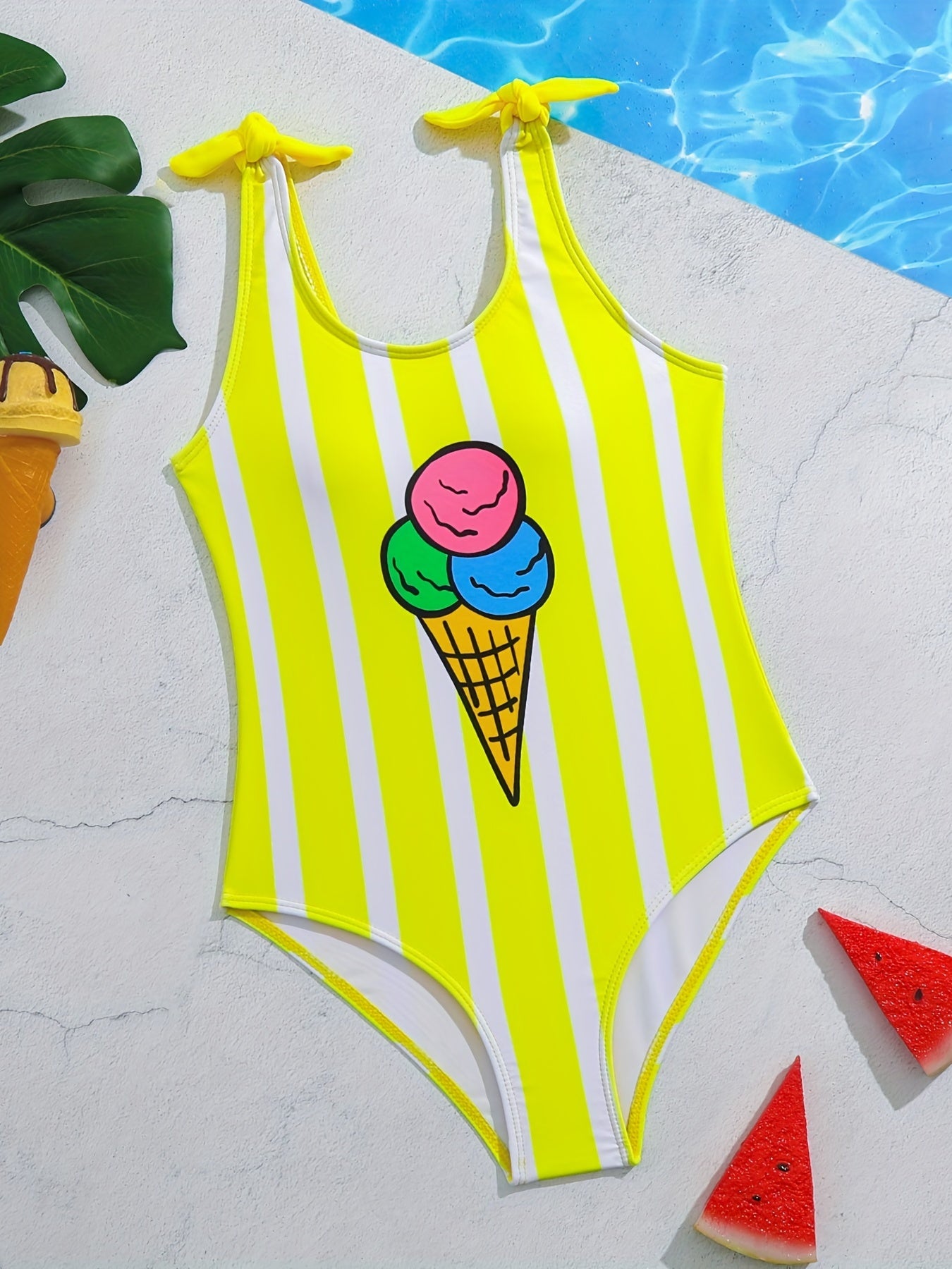 Summer Cartoon Girls Seaside Beach Swimwear Hot Spring Onesie Swimsuit