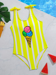 Summer Cartoon Girls Seaside Beach Swimwear Hot Spring Onesie Swimsuit