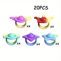 20pcs Silicone Rings Bubble Stress Relief Rings for Party