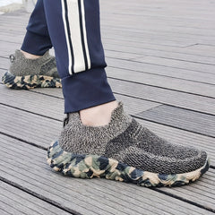 Men's Camo Breathable Slip On Sock Shoes Non slip Sneakers