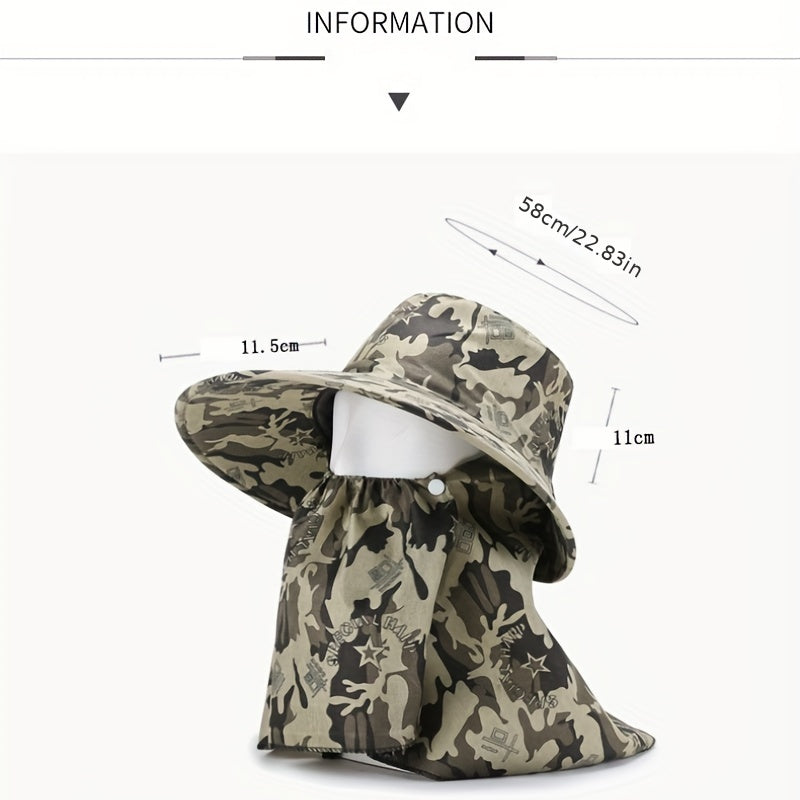 Sun Protection Fishing Hat with Neck Flap and Face Cover