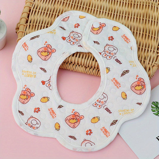Newborn Saliva Towel Cartoon Printing Waterproof Layer Soft Absorbent Mouth Bib