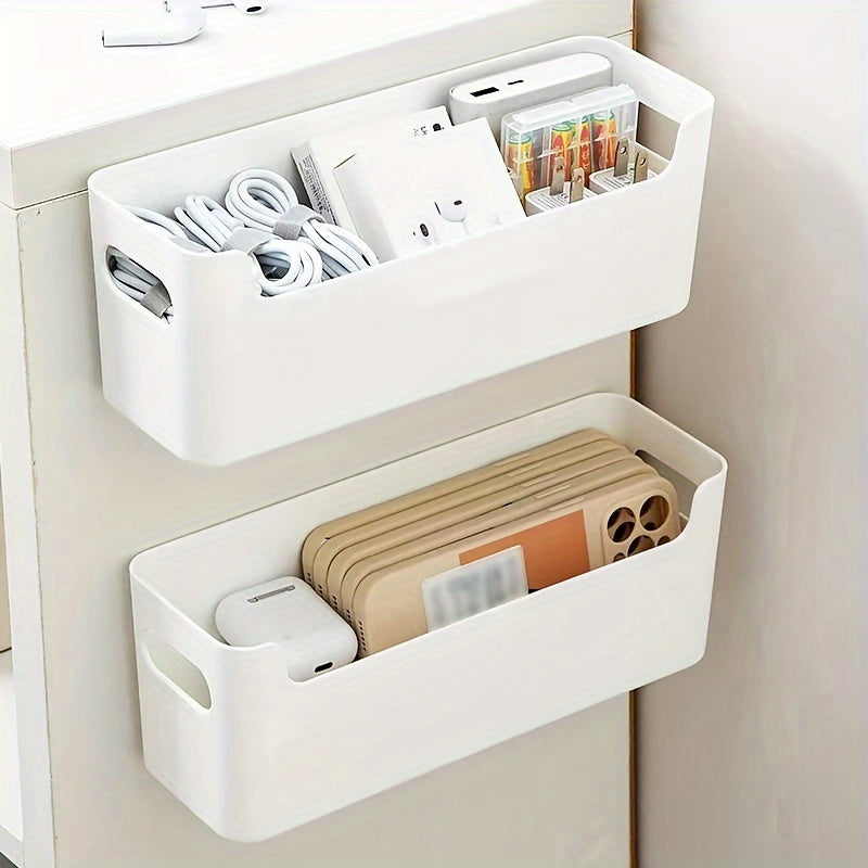 2pcs Cable Storage Box for Office and Home - Wall Mounted and Desktop Organizer
