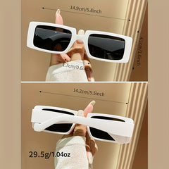 Y2K Rectangle Sunglasses UV400 Sun Shades for Party Beach Travel