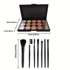 15 Colors Concealer & 7 Makeup Brushes Set