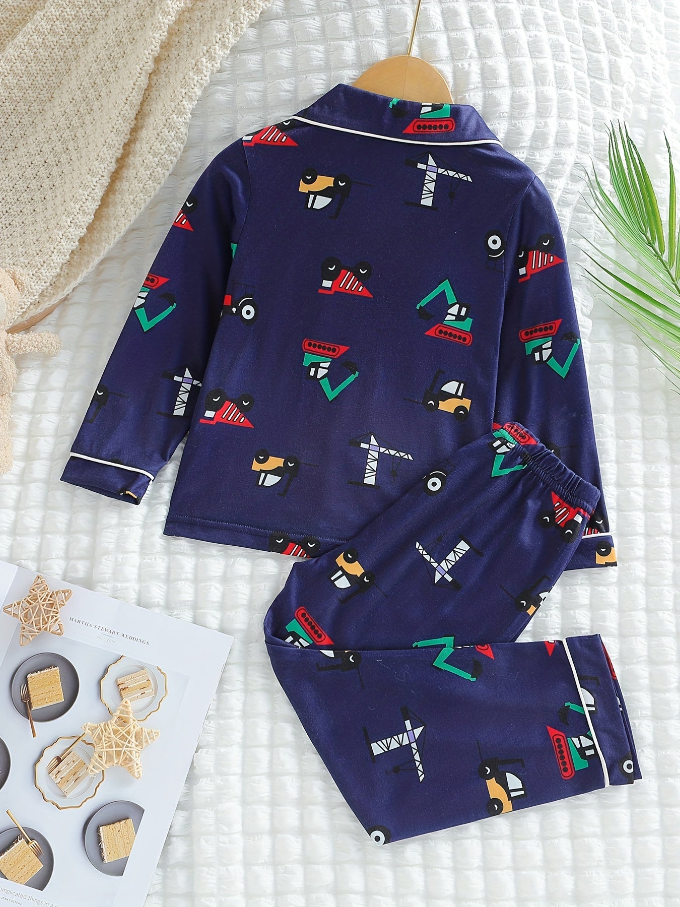 Boys Cartoon Car Print Pajama Set