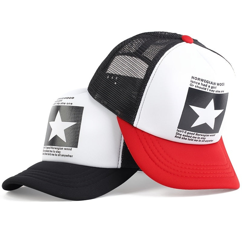 Five pointed Star Baseball Cap Sun Visor Mesh Cap