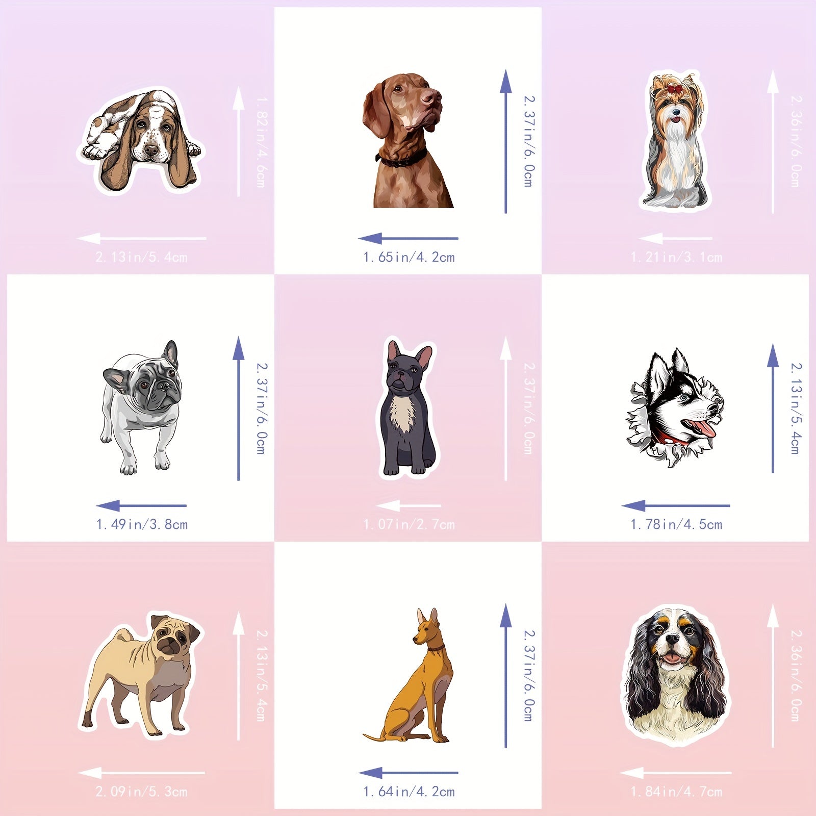 100pcs Cartoon Dog Stickers Waterproof Vinyl Animal Stickers