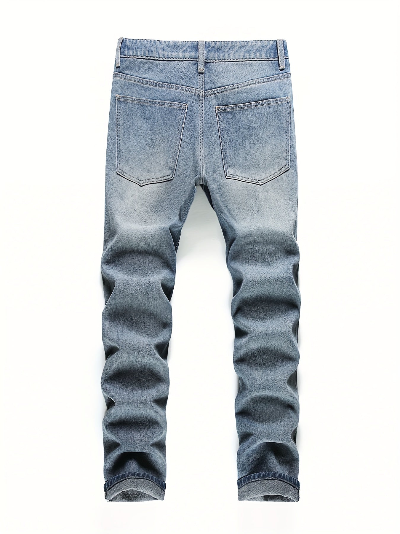 Casual Ripped Cotton Jeans Men's Street Style Denim Pants