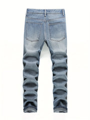 Casual Ripped Cotton Jeans Men's Street Style Denim Pants