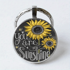 Sunflower Keychain Necklace Retro Bag Charm Wallet Accessory