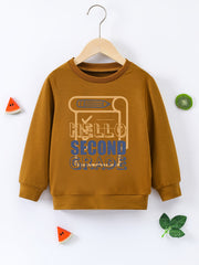 Kids Printed Casual Sweatshirt Long Sleeve Crew Neck Top